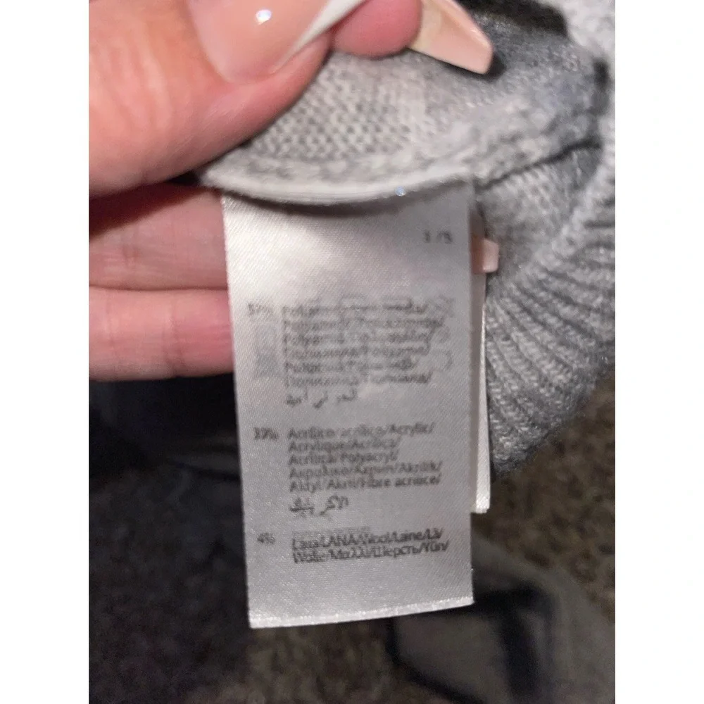 Mayoral Glitter & Fuzzy Hearts‎ Ruffle Sweater Gray Toddler Little Girl Size 5